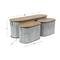 Set of 3 Brown Metal Farmhouse Storage Bench, 23", 48"